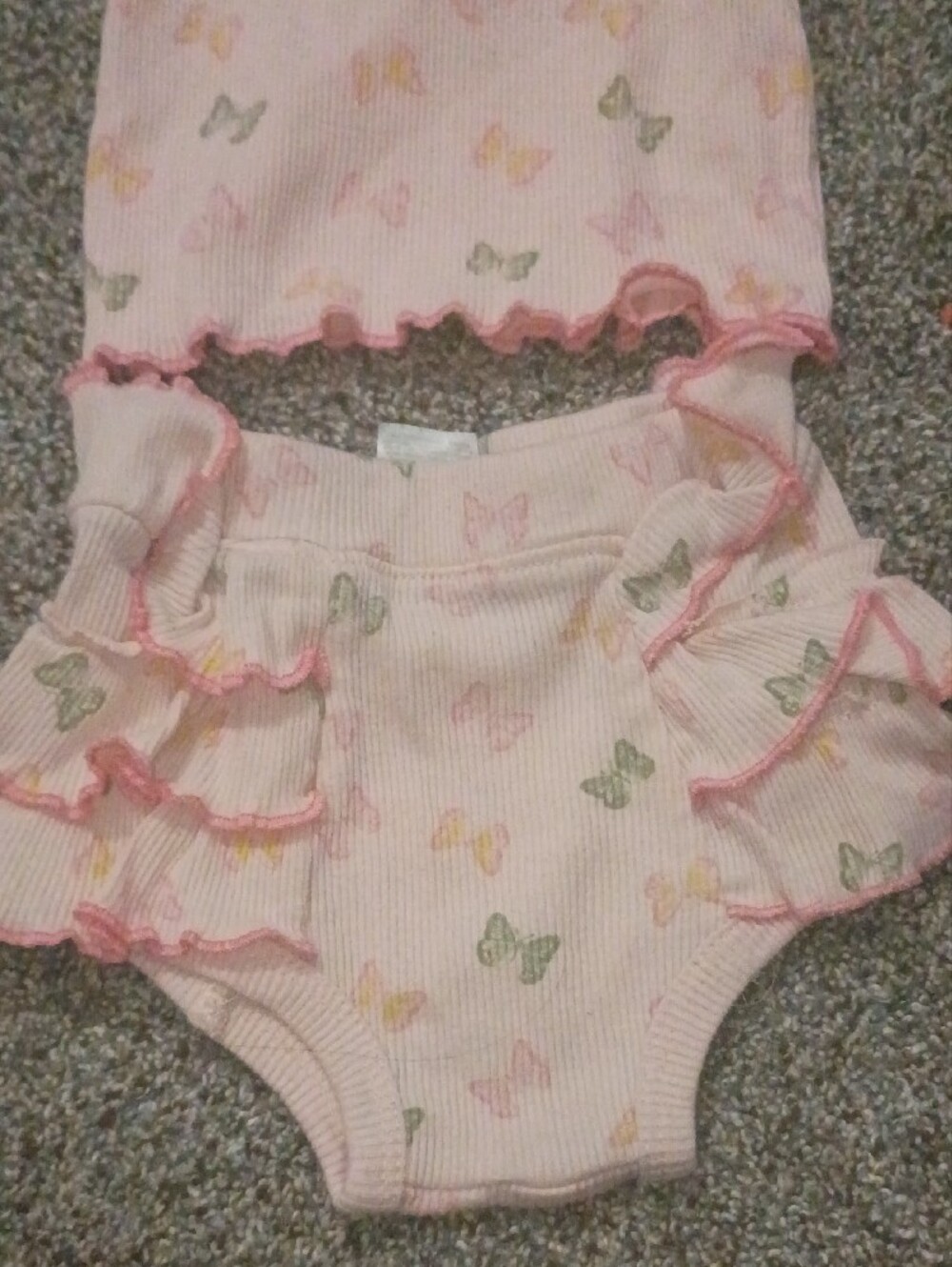 Pink Butterfly Ruffle Tank & Ruffle Bloomers Set - Picture 3 of 7